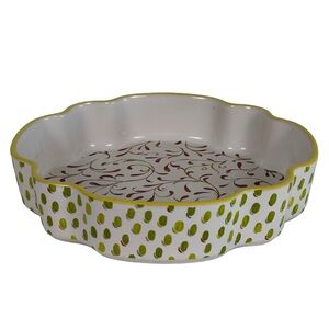 Mackenzie-Childs Ceramic Carnaby Baking Casserole Pie Stoneware Serving Dish